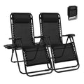 JIOABL 2pcs Adjustable Zero Gravity Chair with Pillow and Cup Holder,Patio Outdoor Foldable Lawn Lounge Chairs, Metal