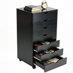 JIOABL 3-Drawer File Cabinet, Lateral Mobile Filing Cabinet Wood Storage Organizer with Wheels, Printer Stand & Open Shelves for Home Office