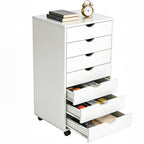JIOABL 3-Drawer File Cabinet, Lateral Mobile Filing Cabinet Wood Storage Organizer with Wheels, Printer Stand & Open Shelves for Home Office