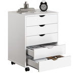 JIOABL 3-Drawer File Cabinet, Lateral Mobile Filing Cabinet Wood Storage Organizer with Wheels, Printer Stand & Open Shelves for Home Office