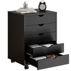 JIOABL 3-Drawer File Cabinet, Lateral Mobile Filing Cabinet Wood Storage Organizer with Wheels, Printer Stand & Open Shelves for Home Office
