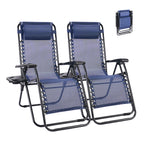JIOABL 2pcs Adjustable Zero Gravity Chair with Pillow and Cup Holder,Patio Outdoor Foldable Lawn Lounge Chairs, Metal