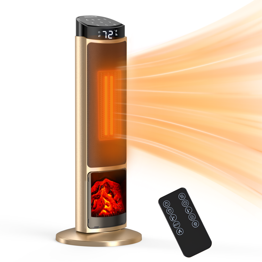 JIOABL Electric Space Heater with Remote and Thermostat, Overheating Protection for Indoor