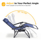 JIOABL 2pcs Adjustable Zero Gravity Chair with Pillow and Cup Holder,Patio Outdoor Foldable Lawn Lounge Chairs, Metal