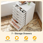 JIOABL 3-Drawer File Cabinet, Lateral Mobile Filing Cabinet Wood Storage Organizer with Wheels, Printer Stand & Open Shelves for Home Office