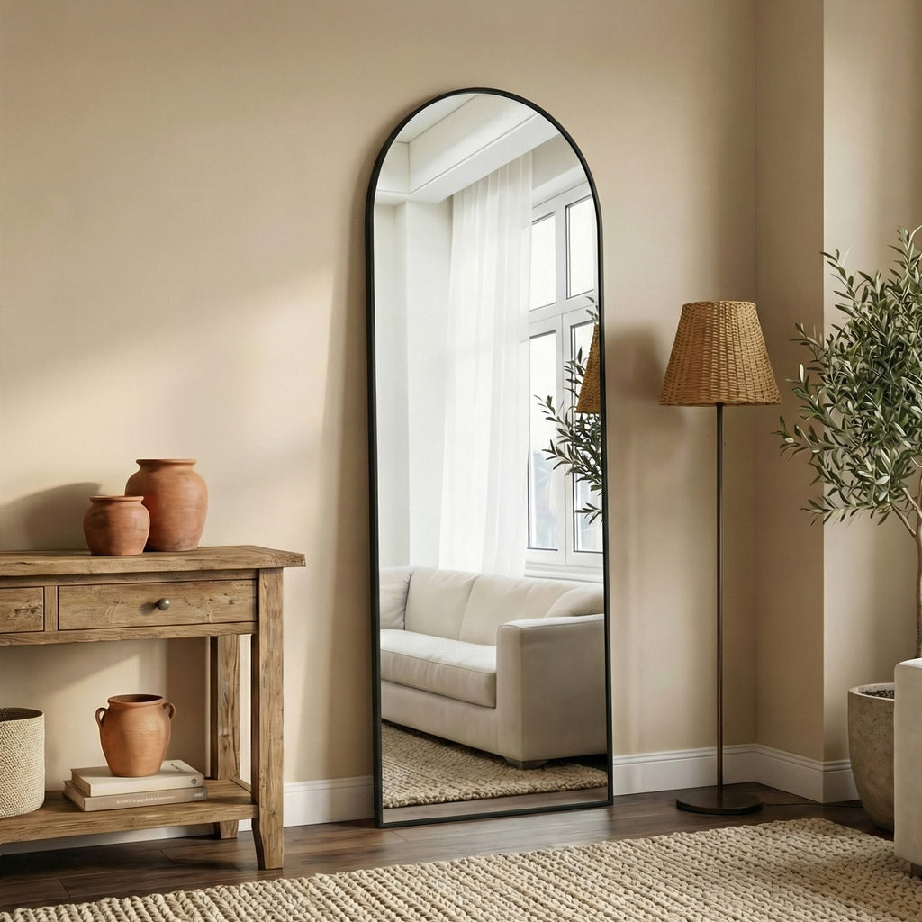 JIOABL 47" x 14"  Full Length Wall Mounted Mirror, Aluminum Alloy Frame, HD Glass, for Bedroom, Living Room & Entryway
