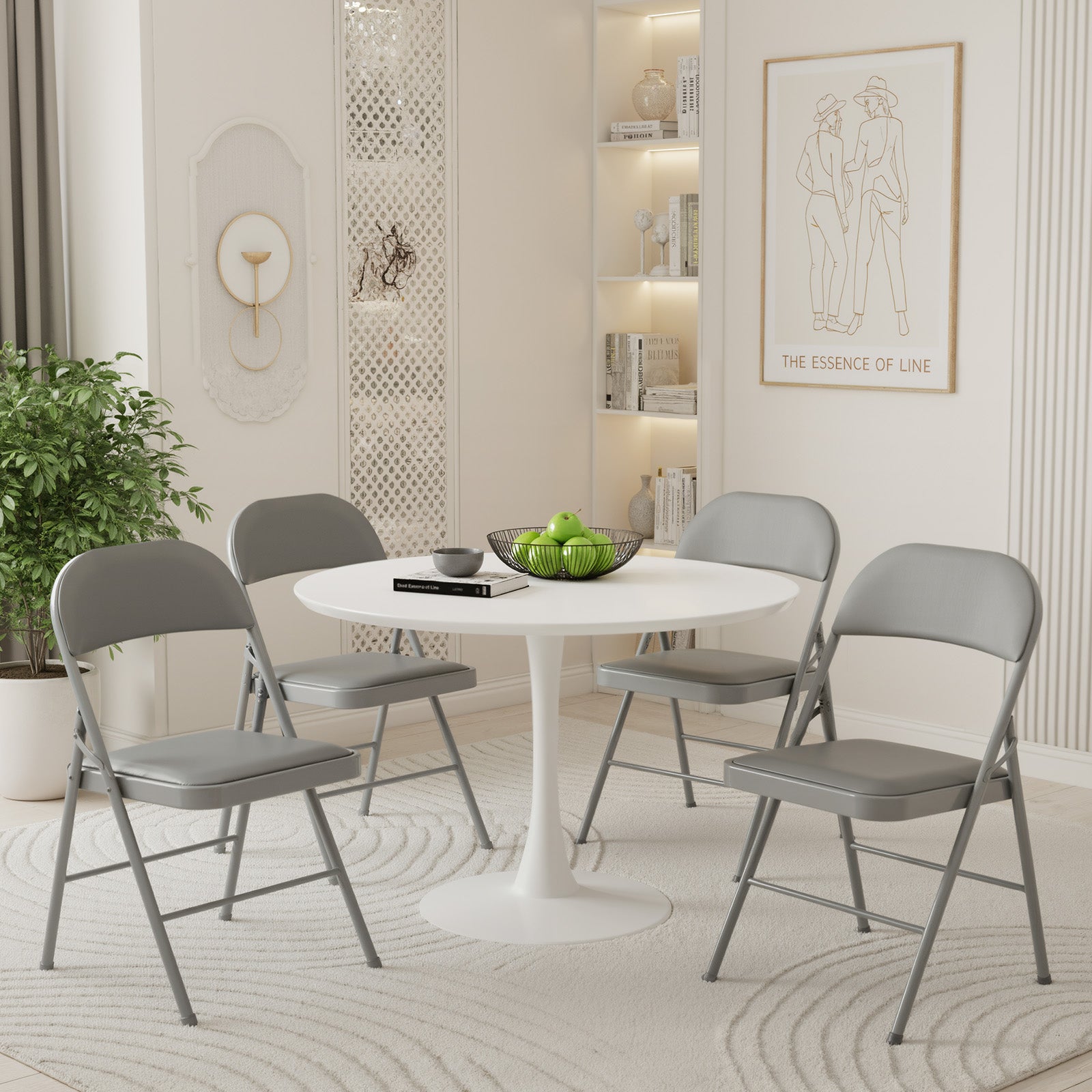 JIOABL Folding Chair , Convenient Leather Padded Folding Chairs