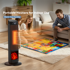 JIOABL Electric Space Heater with Remote and Thermostat, Overheating Protection for Indoor