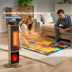 JIOABL Electric Space Heater with Remote and Thermostat, Overheating Protection for Indoor