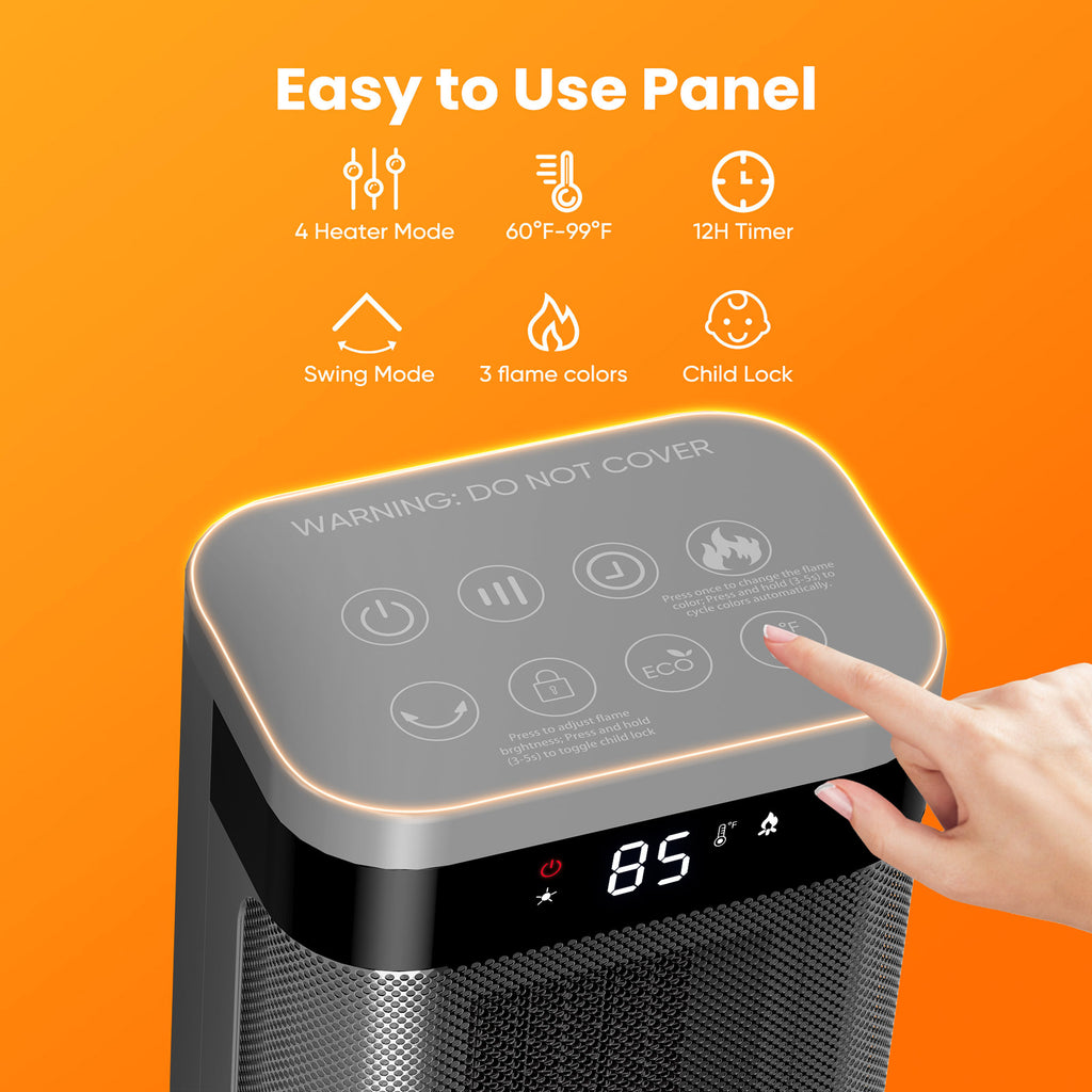 JIOABL Portable Space Heater with Remote, Thermostat, Overheating Protection for Indoor Use