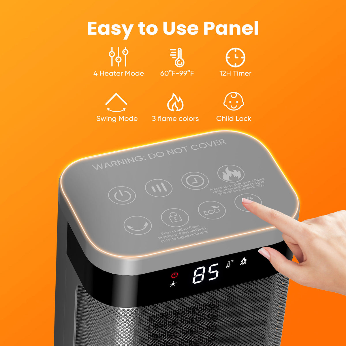 JIOABL Portable Space Heater with Remote, Thermostat, Overheating Protection for Indoor Use