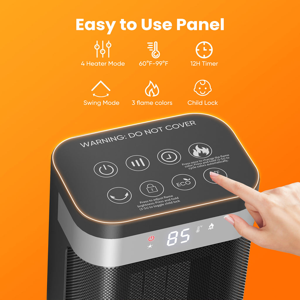JIOABL Portable Space Heater with Remote, Thermostat, Overheating Protection for Indoor Use