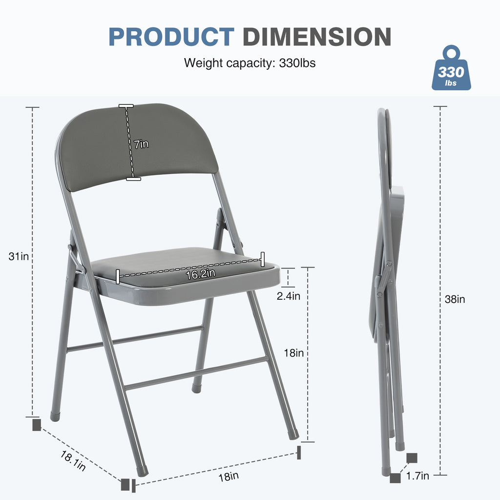 JIOABL Folding Chair , Convenient Leather Padded Folding Chairs