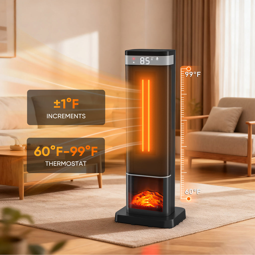 JIOABL Portable Space Heater with Remote, Thermostat, Overheating Protection for Indoor Use