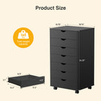 JIOABL 3-Drawer File Cabinet, Lateral Mobile Filing Cabinet Wood Storage Organizer with Wheels, Printer Stand & Open Shelves for Home Office