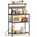 JIOABL Baker's Rack with top plate and Microwave Stand Organizer Storage Shelf for Kitchen - Ideal for Snacks, Coffee Bar, Plant Stand, or Study Room Decor Shelf