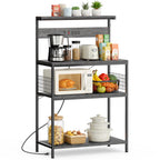 JIOABL Baker's Rack with top plate and Microwave Stand Organizer Storage Shelf for Kitchen - Ideal for Snacks, Coffee Bar, Plant Stand, or Study Room Decor Shelf