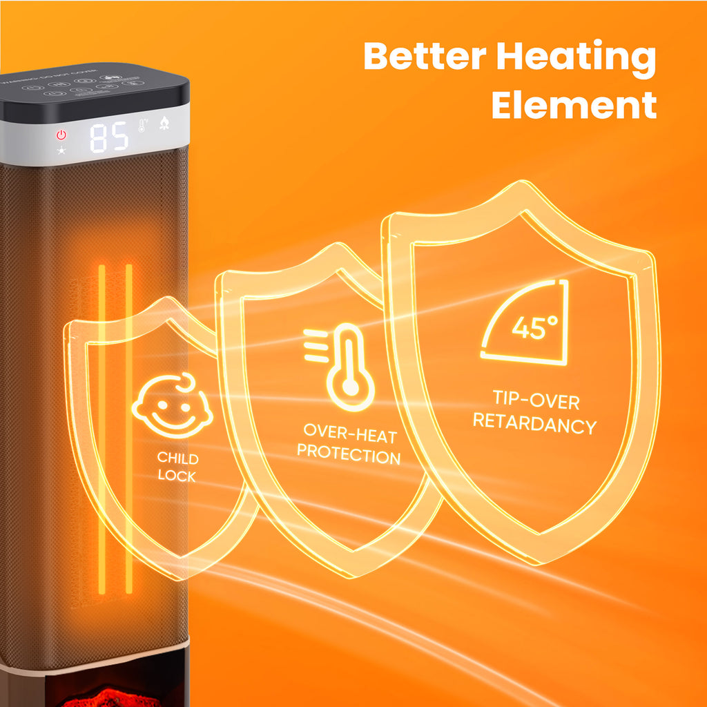 JIOABL Portable Space Heater with Remote, Thermostat, Overheating Protection for Indoor Use