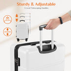 JIOABL Carry on Luggage, Hard Shell ABS Suitcase with Double Spinner Wheels, Lightweight Expandable Rolling Suit Case with TSA Lock