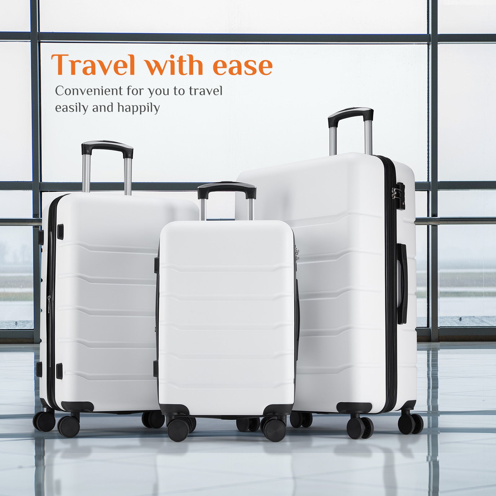 JIOABL Carry on Luggage, Hard Shell ABS Suitcase with Double Spinner Wheels, Lightweight Expandable Rolling Suit Case with TSA Lock