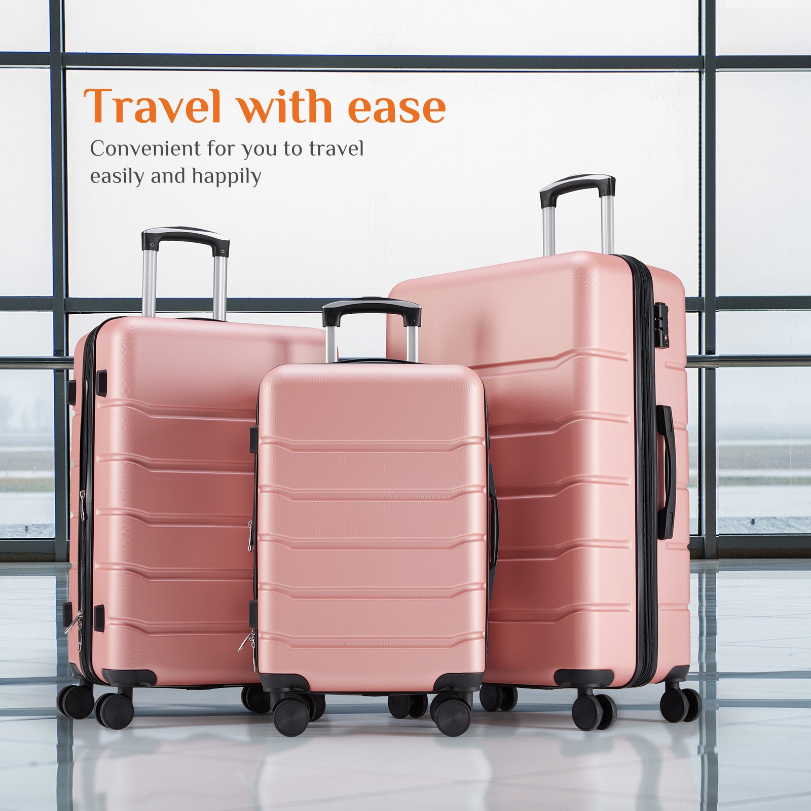 JIOABL Carry on Luggage, Hard Shell ABS Suitcase with Double Spinner Wheels, Lightweight Expandable Rolling Suit Case with TSA Lock