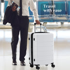 JIOABL Carry on Luggage, Hard Shell ABS Suitcase with Double Spinner Wheels, Lightweight Expandable Rolling Suit Case with TSA Lock
