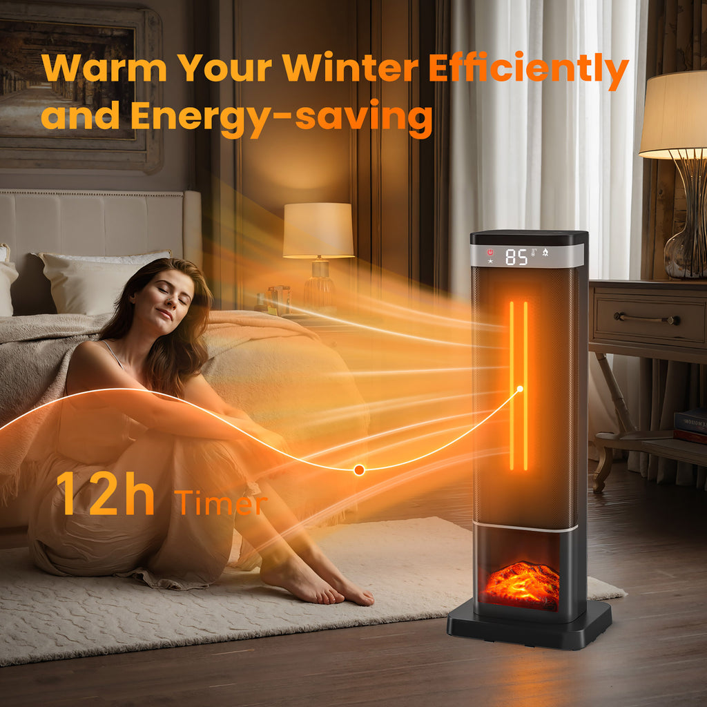 JIOABL Portable Space Heater with Remote, Thermostat, Overheating Protection for Indoor Use