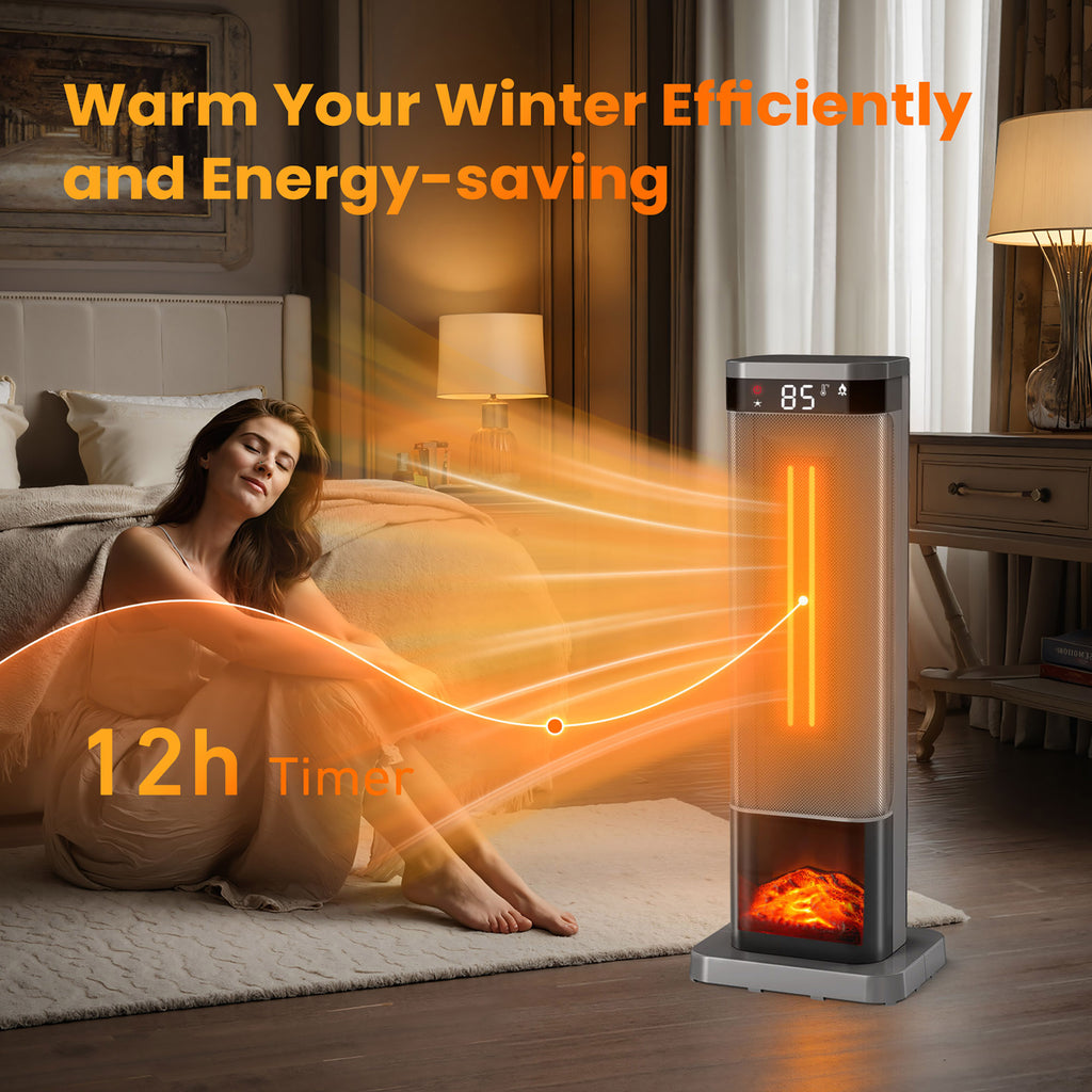 JIOABL Portable Space Heater with Remote, Thermostat, Overheating Protection for Indoor Use