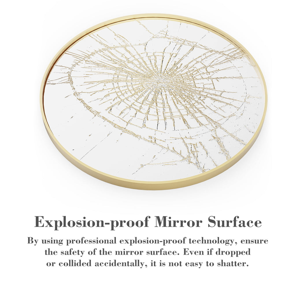 JIOABL Round Mirror, Metal Frame Wall Mirror for Entryway, Bathroom, Vanity, Living Room, Modern Circular Mirro
