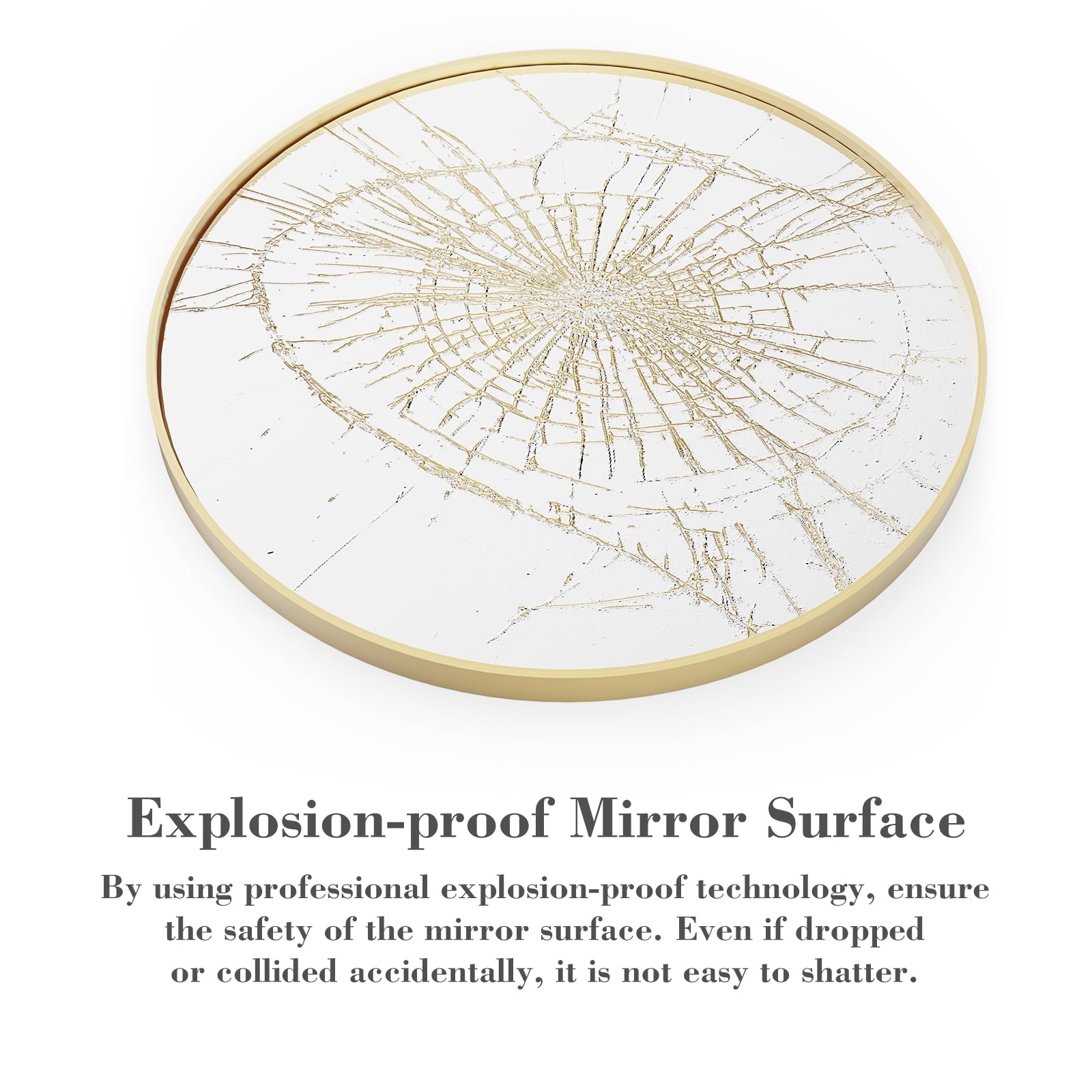 JIOABL Round Mirror, Metal Frame Wall Mirror for Entryway, Bathroom, Vanity, Living Room, Modern Circular Mirro