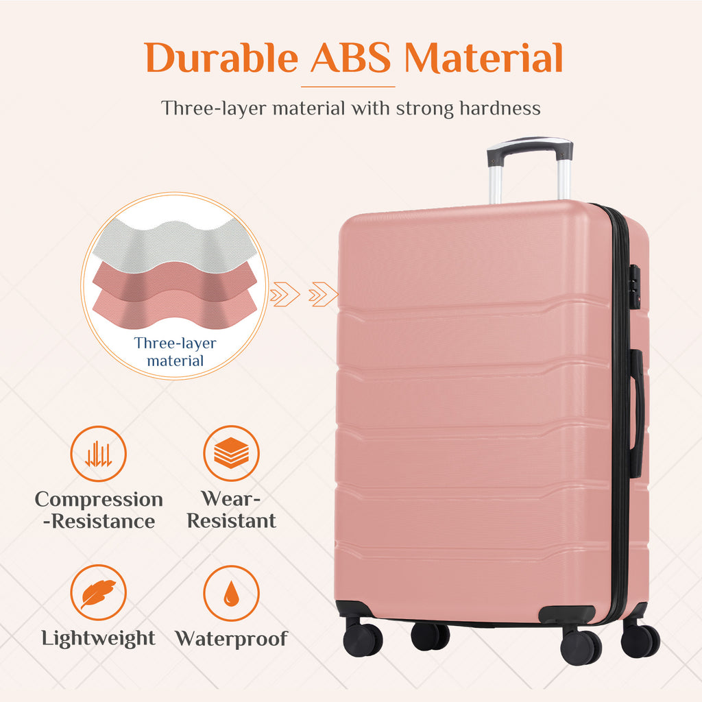 JIOABL Carry on Luggage, Hard Shell ABS Suitcase with Double Spinner Wheels, Lightweight Expandable Rolling Suit Case with TSA Lock