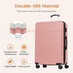 JIOABL Carry on Luggage, Hard Shell ABS Suitcase with Double Spinner Wheels, Lightweight Expandable Rolling Suit Case with TSA Lock