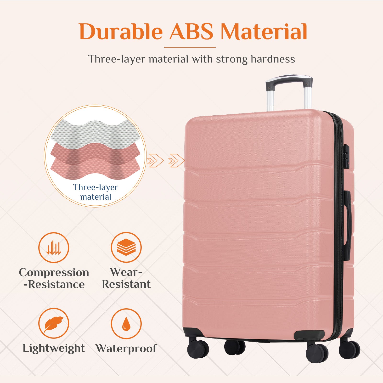 JIOABL Carry on Luggage, Hard Shell ABS Suitcase with Double Spinner Wheels, Lightweight Expandable Rolling Suit Case with TSA Lock