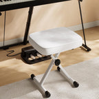 JIOABL Adjustable Piano Bench, X-Frame Music Stool with Padded Seat, Steel Frame, Cushion for Piano Keyboard Stand