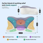 JIOABL Ergonomic Contour Memory Foam Pillows, Cervical Neck Pillow with Cooling Case for Neck Pain Relief