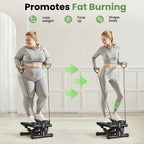 JIOABL Mini Steppers Machine with Resistance Bands for Home Exercise , 300lbs Capacity