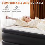 JIOABL  Air Mattress, Portable Low Noise Colchone Inflable with Built in Pump, Maximum Weight Capacity 600 lbs Air Bed for Camping, Beach, Outdoor