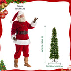 JIOABL Pre-Lit Fraser Fir Pencil Artificial Christmas Tree, Offering 8 Warm Light Modes