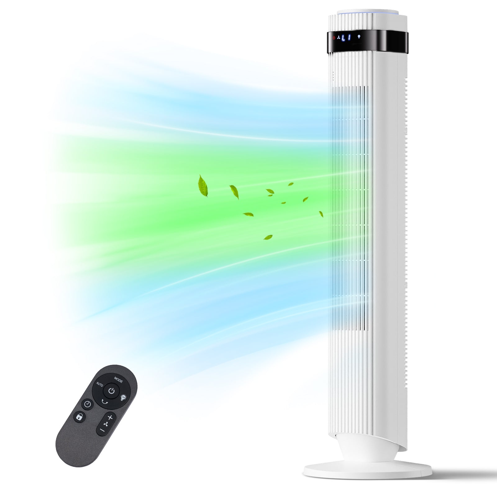 JIOABL Bladeless Tower Fan: 5 Speed Settings, 4 Modes, 25Ft/s Breeze, & Customizable Timer for Peaceful Sleep & Optimal Airflow