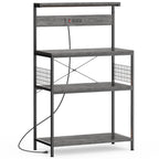 JIOABL Baker's Rack with top plate and Microwave Stand Organizer Storage Shelf for Kitchen - Ideal for Snacks, Coffee Bar, Plant Stand, or Study Room Decor Shelf