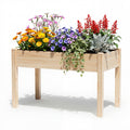 JIOABL Raised Garden Bed with Legs, Elevated Planter Box w/Bed Liner for Herbs Flowers Vegetables