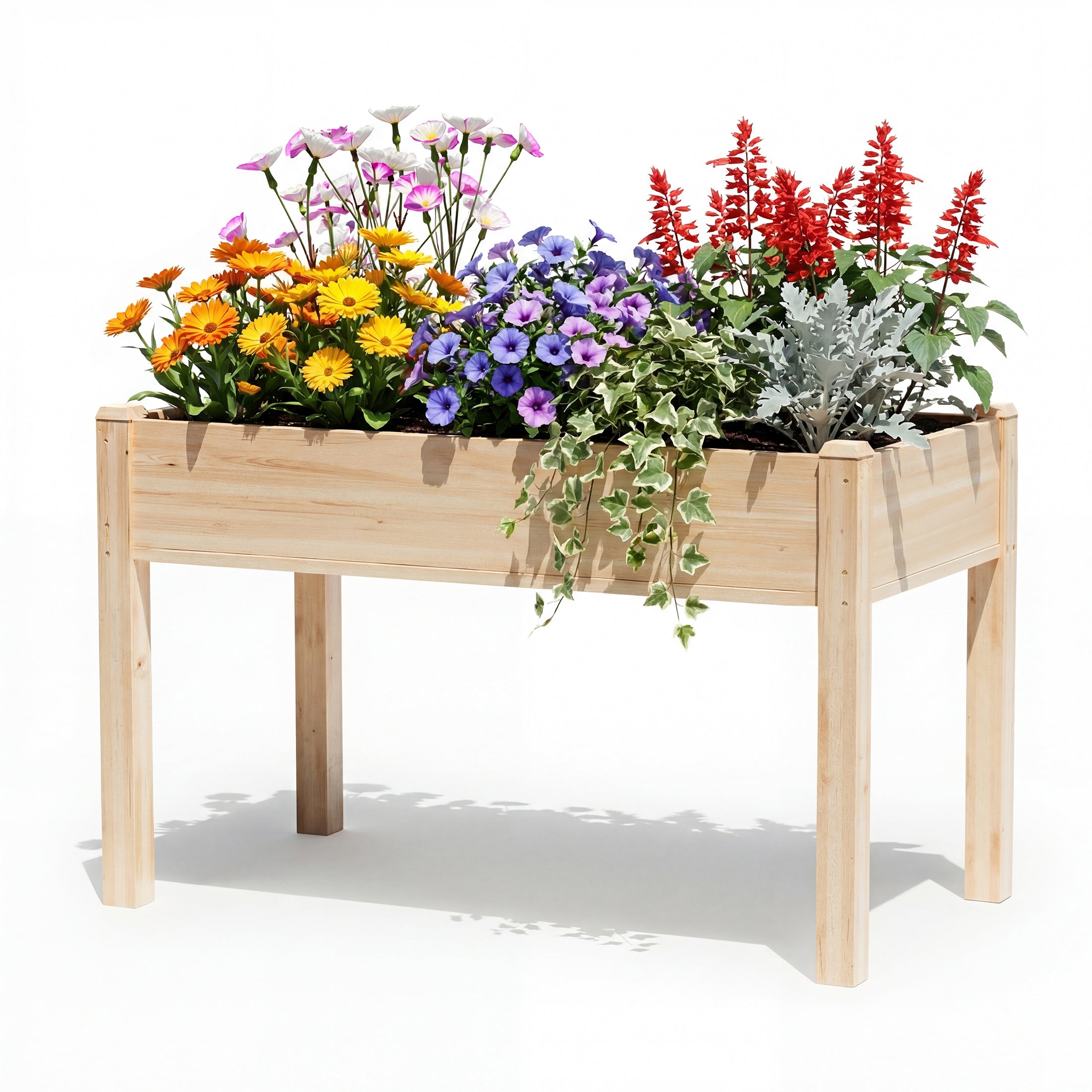 JIOABL Raised Garden Bed with Legs, Elevated Planter Box w/Bed Liner for Herbs Flowers Vegetables