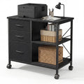 JIOABL 3-Drawer Mobile File Cabinet - Stylish Rolling Storage Solution with Open Shelf for Home Office