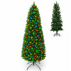 JIOABL Pre-Lit Fraser Fir Pencil Artificial Christmas Tree, Premium Multicolor LED Lights