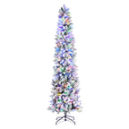 JIOABL Pre-Lit Fraser Fir Pencil Artificial Christmas Tree, Premium Multicolor LED Lights