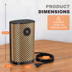 JIOABL Square Desktop Heater | 1500W, 5 Working Modes, 70° Oscillation, Quiet, Tip-Over and Overheat Safety Protection