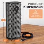 JIOABL Square Desktop Heater | 1500W, 5 Working Modes, 70° Oscillation, Quiet, Tip-Over and Overheat Safety Protection