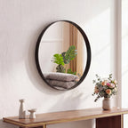 JIOABL Fluted Round Wall Mirror, HD Crystal Clear Bright Reflection with Premium Aluminum Alloy Frame, Hallway, Living Room, Bathroom