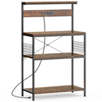 JIOABL Baker's Rack with top plate and Microwave Stand Organizer Storage Shelf for Kitchen - Ideal for Snacks, Coffee Bar, Plant Stand, or Study Room Decor Shelf
