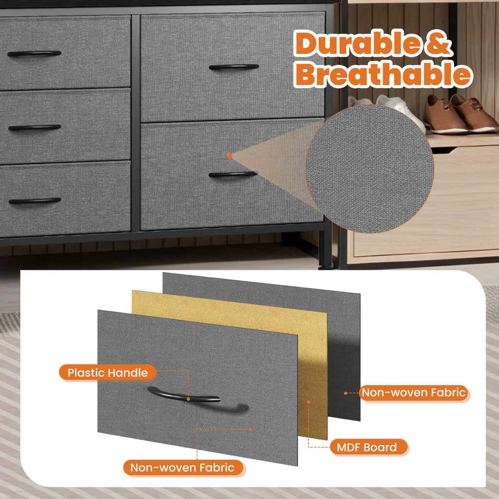 JIOABL 5-Drawer Dresser with Drawer Organizers for Bedroom, Living Room, or Closet
